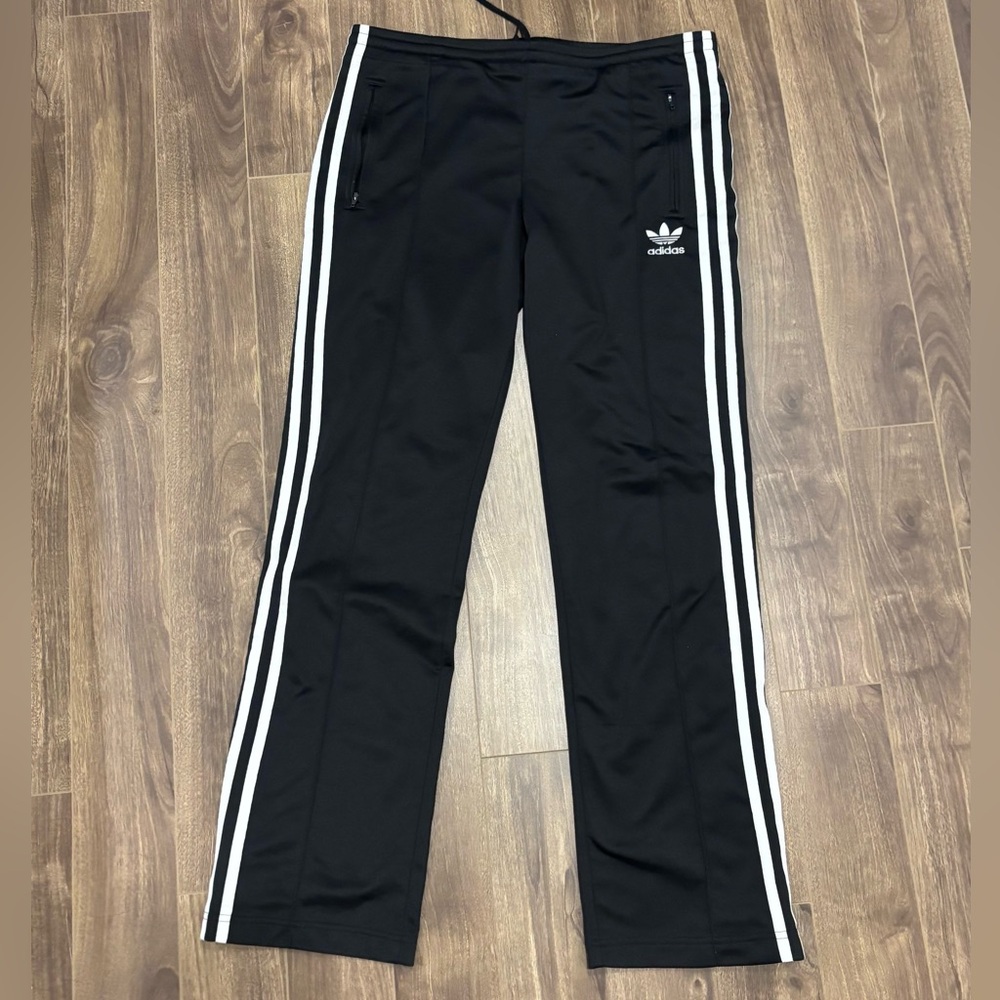 Adidas Black Joggers with White Stripes